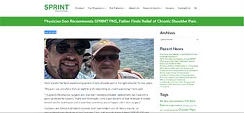 Physician Son Recommends SPRINT PNS, Father Finds
                                    Relief of
                                    Chronic Shoulder Pain Article Co-authored by Dr. Henry E. Vucetic